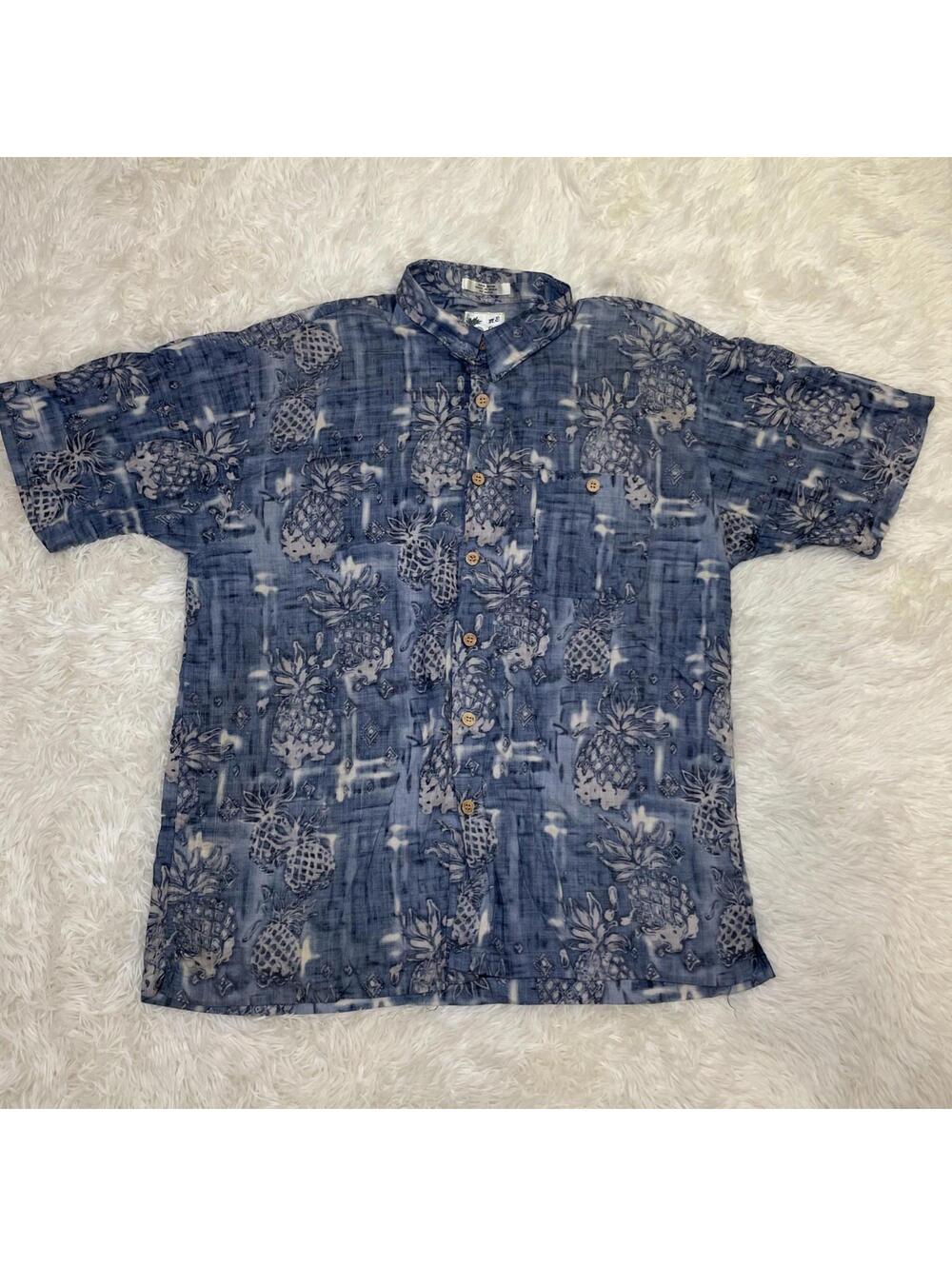 Vintage M.E. Sport Button-Down Shirt Mens Sz XXL, Hawaiian Pineapple Theme